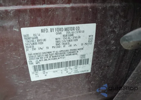 2016 Lincoln Mkx Reserve from USA, damaged, VIN 2LMTJ8LR3GBL67731